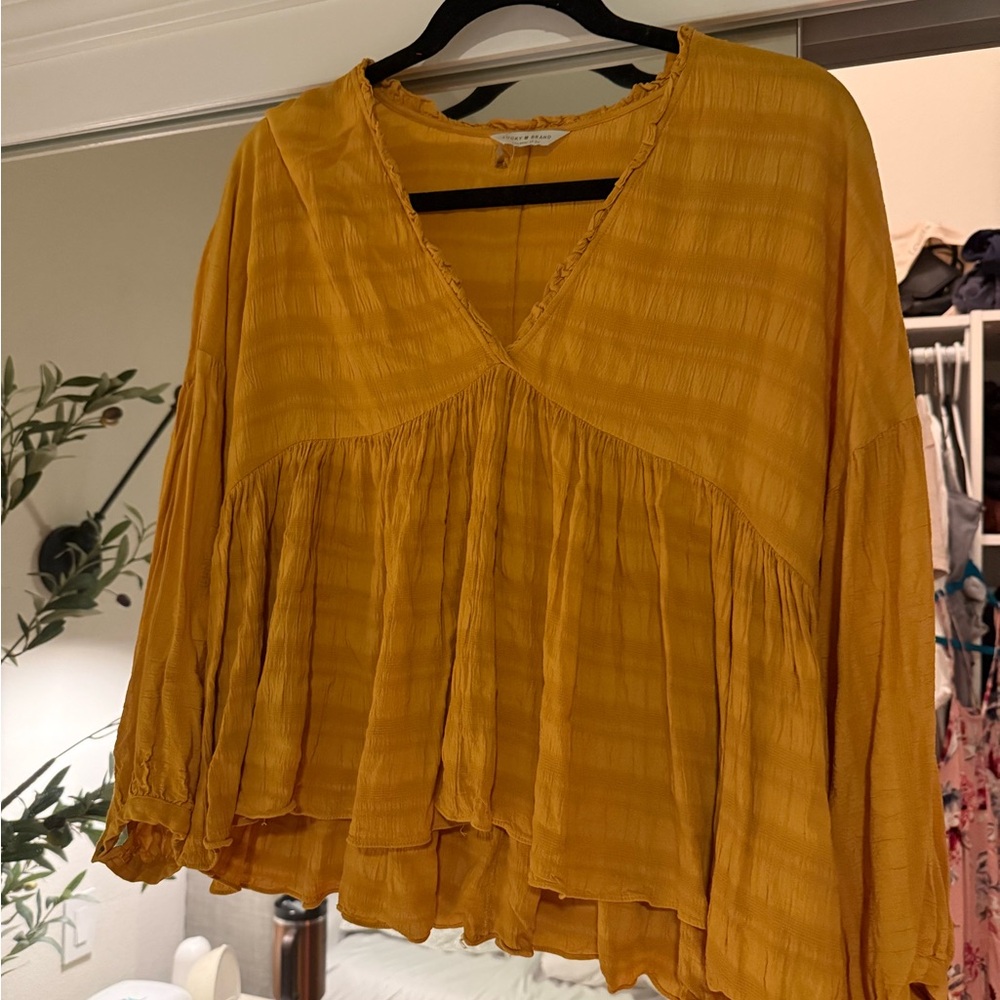 Lucky Brand Golden Yellow Blouse